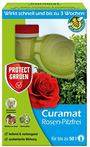 PROTECT GARDEN Curamat Rosen-Pilzfrei, Konzentrat gegen Pilzkrankheiten an Rosen und Zierpflanzen sowie gegen Buchsbaumtriebssterben, 200 ml