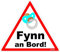 easydruck24de Auto-Aufkleber Baby an Bord, Fynn I kfz444 I 16 x 14 cm groß I Junge Sticker mit Schnuller I Hinweis-Aufkleber Achtung Vorsicht I wetterfest
