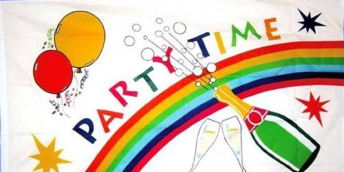 Flagge Fahne Party Time Sylvester Neujahr 90x150cm