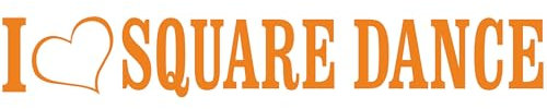 cartattoo4you® AL-00336 | I Love (als Herz) Square Dance | Autoaufkleber Aufkleber Farbe orange, in 24 Farben erhältlich, glänzend 20 x 3 cm Waschstrassenfest, Motiv Copyright by dh-Folien