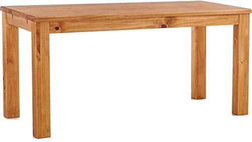 Esstisch Rio Classico 150x73 cm Honig Holz Pinie Massivholz Esszimmertisch Echtholz ausziehbar vorgerichtet für Ansteckplatten Brasilmöbel