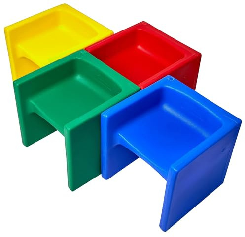 Children's Factory 3-in-1 Cube Chair for Kids, Flexible Seating Classroom Furniture, 4-Pack