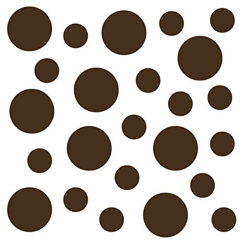 kleb-Drauf | 24 Punkte | Braun - matt | Wandtattoo Wandaufkleber Wandsticker Aufkleber Sticker | Wohnzimmer Schlafzimmer Kinderzimmer Küche Bad | Deko Wände Glas Fenster Tür Fliese