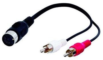 Goobay 50004 Câble Adaptateur Audio, Prise Femelle DIN Vers Prise Mâle Cinch Stéréo, 0.2m Longueur de Câble