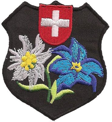 Schweiz Edelweiss Wappen Swisserland, Bergfreunde Wandern Aufnäher