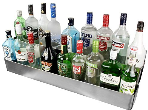 bar@drinkstuff Double Speed Rail 32inch - Holds up to 20 x 70cl Bottles, Stainless Steel Bottle Rail