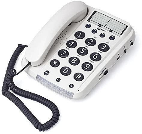 Geemarc Dallas 10 - Verstärktes Festnetztelefon mit Schnellwahltasten und Lautstärkeregelung für Senioren - Hörgerätekompatibel - Geringer Hörverlust - Version DE