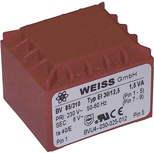Weiss Elektrotechnik 85/315 Transformator für Leiterplatten 1 x 230V 1 x 24 V/AC 1.50VA 63mA
