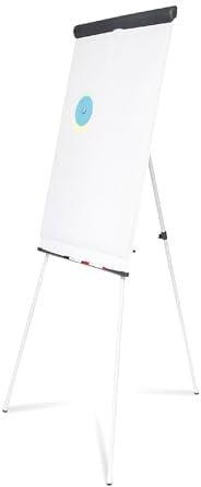 Maul Flipchart MAULstandard 66x97 cm | Stabile Magnettafel mit Dreibein Gestell | Stufenlos höhenverstellbar | Für Papier in verschiedenen Formaten | Mit Ablage für Marker und Stifte | Grau
