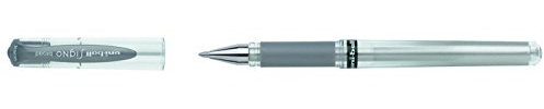 Stylo à bille pointe large encre gel argent corps avec grip +capuchon UNI MITSUBISHI UNI BALL SIGNO BROAD