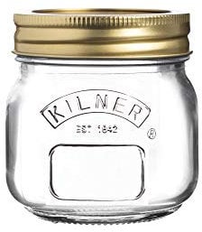 Kilner Preserve Jar 0.25L (250ml) Round Glass Screw Top Lid Preservation Storage Jar for Jams Jellies Chutneys