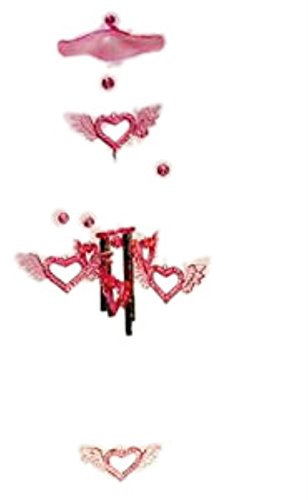 HAAC Windspiel Klangspiel Mobile mit Motiv Herzen Herz Länge 52 cm Farbe pink