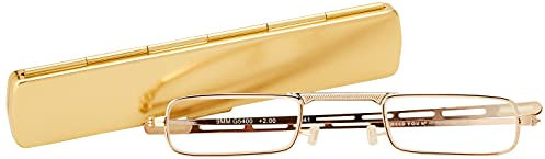I NEED YOU Lesebrille 9 mm / +2.00 Dioptrien/Gold, 1er Pack