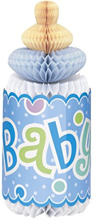 Blue Dots Bottlе-Shaped Honeycomb Decoration (30cm) 1 Piece - Adorable and Unique Party Décor for Baby Shower Celebrations, 12