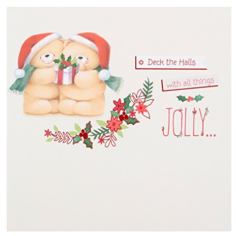Hallmark 25442533 Forever Friends Weihnachtskarte Magical – klein, quadratisch, in englischer Sprache Deck the Halls (Schmückt die Säle)