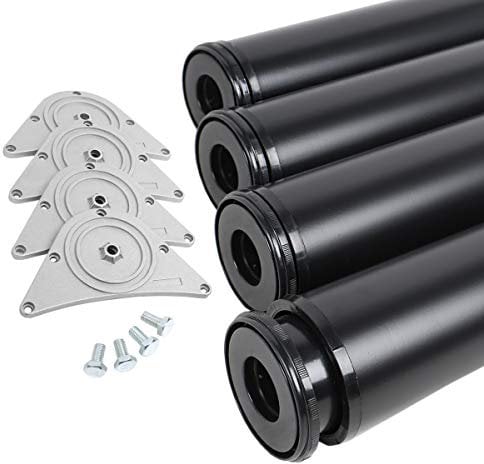 MS Beschläge® 4er Set Tischbeine Möbelfüße Tischstempel Höhe 1100mm ø 80mm Schwarz