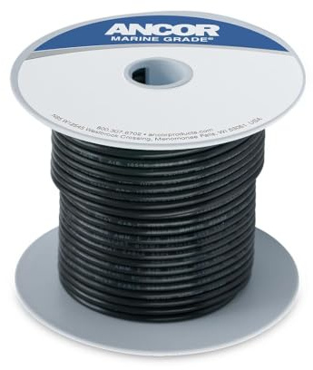 Ancor 100010 Tinned Copper Wire, 18 AWG (0.8mm2), Black - 100ft