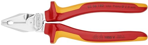Knipex 0206180 17,8 cm Hohe Hebelwirkung Kombizange mit 1000 V Isolierte Griffe