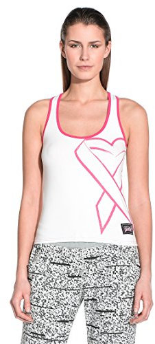 Zumba Fitness Damen Athletic Graphic Design Dance Workout Racerback Tank Top for Women Slim Fit Frauentops, White, X-Small