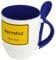 Städtetasse Herrnhut - Löffel-Tasse mit Motiv Ortsschild - Becher, Kaffeetasse, Kaffeebecher, Mug - Blau