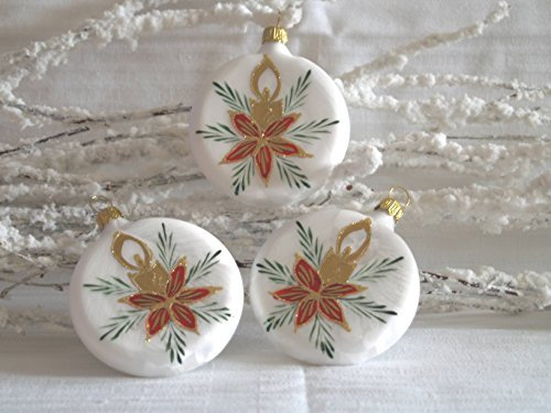 Jingle Bells Lauscha Christbaumkugel Christstern Taler rund 3Stück per Box