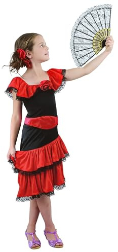 DEGUISE TOI Generique - Flamenco Kostüm für Mädchen 122/134 (7-9 Jahre)