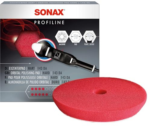SONAX ExzenterPad hart 143 DA (1 Stück) harter feinporiger Schwamm zum Schleifpolieren von verkratzten und verwitterten Fahrzeuglacken | Art-Nr. 04934000