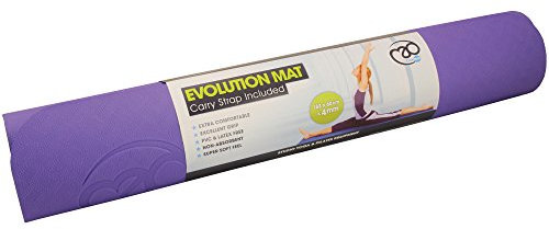 Yoga-Mad Evolution Yogamatte, rutschfeste TPE-Übungsmatte mit Tragegurt, 183 cm x 60 cm x 4 mm, für Pilates, Yoga, Stretching, Heimtraining und allgemeine Fitness