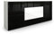 Vladon Sideboard Rova, Made in Germany, Kommode mit 4 Türen und 4 Schubladen, Weiß matt/Schwarz Hochglanz/Weiß Hochglanz (166 x 72 x 35 cm)
