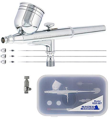 Master Airbrush G222-SET Multi-Purpose Precision Dual-Action Gravity Feed Air.