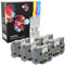 Prestige Cartridge 5 Kassetten TZe-241 TZ-241 schwarz auf weiß 18mm x 8m Schriftband kompatibel für Brother P-Touch PT-2030VP 2430PC 3600 9600 D400 D450VP D600VP E300VP E550WVP H300 H500 P700 P750W