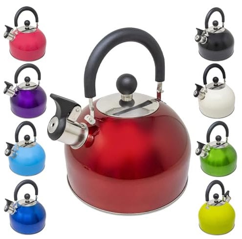 Bouilloire sifflante en acier inoxydable léger, 2,5 L