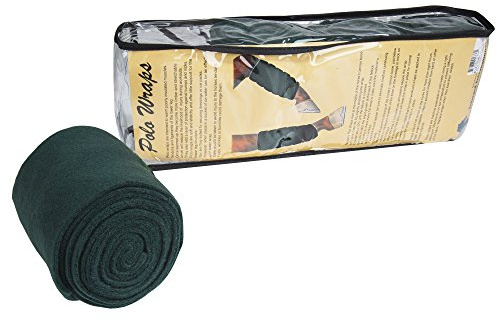 Intrepid International Polo Wraps for Horses Set of 4 Cotton Bandage Wrap Horse Leg Wraps Vet Wrap for Horses Pain Free Support Touch Tape Fastener Horse Size Exercise & Training Bandage Hunter Green