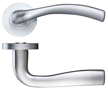Sienna Door Handle Lever On Rose - Satin Chrome