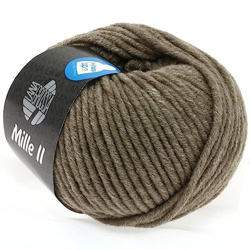 LANA GROSSA Mille II | Strapazierfähiges Mischgarn mit Merinowolle, waschmaschinenfest | Handstrickgarn aus 50% Schurwolle & 50% Acryl | 50g Wolle zum Stricken & Häkeln | 55m Garn FB52