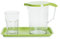 Harfield Apple Green Bedside Locker Set - Graduted Jug with Lid, Tumbler & Small Tray - Reusable Virtually Unbreakable Polycarbonate Plastic
