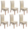 6er-Set Esszimmerstuhl Küchenstuhl Stuhl Latina, Leder - Creme, helle Beine