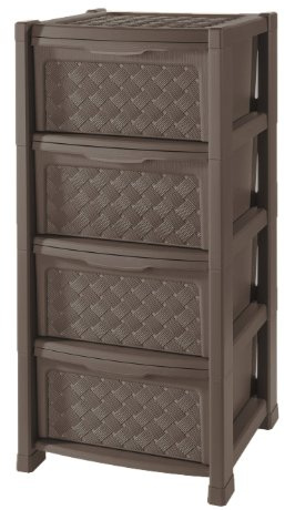 Kreher Schubladenschrank Lager Möbel 4c Riordino und Lavanderia, Polypropylen (PP), Braun