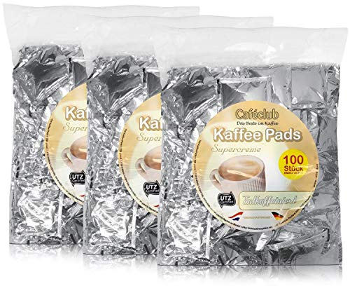 3x Cafeclub Entkoffeiniert Kaffeepads Megabeutel je 100 stk. einzeln verpackt