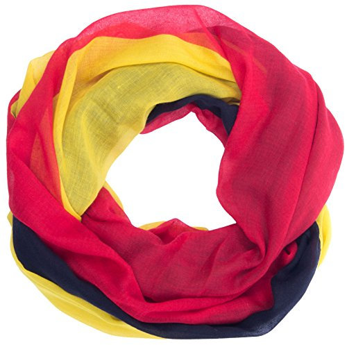 Labelstreet Deutschland LOOP für Weltmeisterschaft Russland, Deutschland Fan-Schal, Nationalflagge als WM Accessoire, leichter Sommerschal, sehr schöne Farben, Fußball WM Russland Schal, LOOP