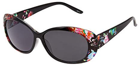 Ultra Übergröße Blumen Womens Schwarz und Gold Übergroße Mode Sonnenbrillen UV400 Schutz Damen Große Retro Klassisches Brillen Vintage Metallrahmen Shades