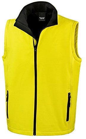 Ergebnis R232M Softshell, bedruckbar, Bodywarmer, Unisex, R232M, gelb / schwarz, XXXL