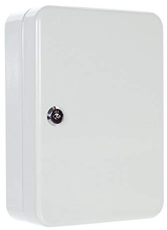 Profirst Schlüsselkassette Palama 20 Zylinderschloss 2 Schlüssel Hakenleisten verstellbar nummeriert Lichtgrau Wandmontage inkl. Befestigungsmaterial