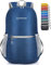 ZOMAKE Mochila Plegable Ultraligera - Mochilas de Senderismo Pequeña Mochila Con Resistencia Al Agua 20L Para Hombre Mujer Viaje Trekking Deporte(Azul marino)
