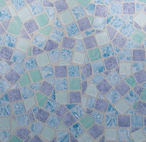 Klebefolie - Möbelfolie Mosaik blau Dekorfolie 67.5 cm x 200 cm Selbstklebende Folie Mosaikfliesen - Bastelfolie Selbstklebefolie Designfolie