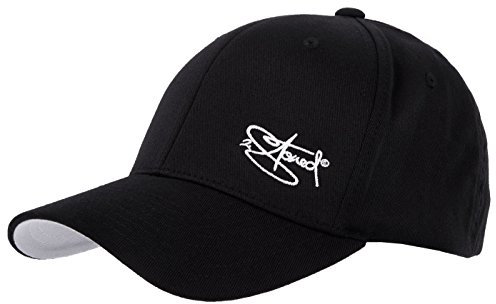 2Stoned Flexfit Cap Classic Fullcap Schwarz mit Stick Kindergröße Youth (53 cm - 55 cm) für Jungen und Mädchen
