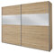 Rauch Möbel Quadra Kleiderschrank, Schwebetürenschrank, 2-türig, mit Spiegel, inkl. Zubehörpaket Basic 3 Einlegeböden 3 Kleiderstangen, Farbe Eiche Sonoma, BxHxT 270x210x62cm
