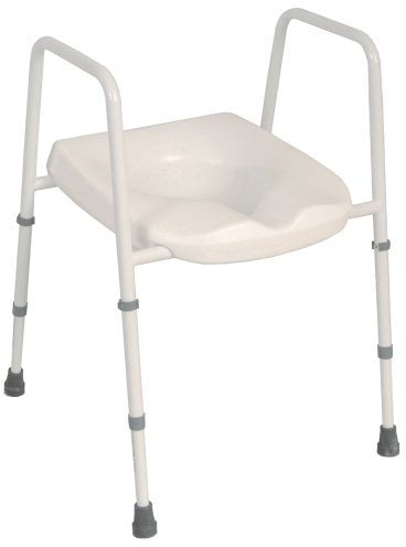 NRS Healthcare M92739 Mowbray Toilet Seat and Frame '510' version (extra width between arms) Assembled - FREE STANDING
