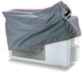 3S SuperSamaStore Telo Cappottina Copri Unità Esterna di Impianto Condizionamento Mono o Dual Split, Custodia per Copertura Unità Ventola di Climatizzatore, Grigio, 84 x 64 x 34 Cm
