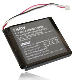vhbw Batterie Compatible avec Tomtom Start, Start 20, Easy, 1EX00, Start 2, 4EX0.001.11 GPS, Appareil de Navigation (770mAh, 3,7V, Li-ION)
